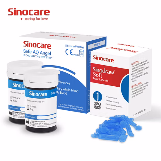 Sinocare Glucose Meter Blood Glucose Meter Monitoring System with Test Strips for Home Hospital
